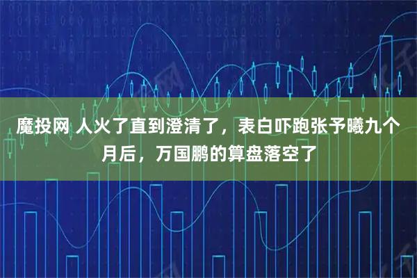 魔投网 人火了直到澄清了，表白吓跑张予曦九个月后，万国鹏的算盘落空了