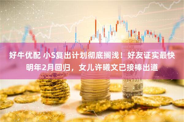 好牛优配 小S复出计划彻底搁浅！好友证实最快明年2月回归，女儿许曦文已接棒出道