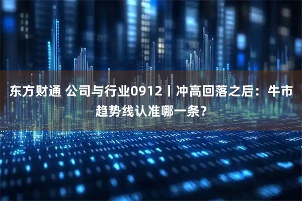 东方财通 公司与行业0912丨冲高回落之后：牛市趋势线认准哪一条？