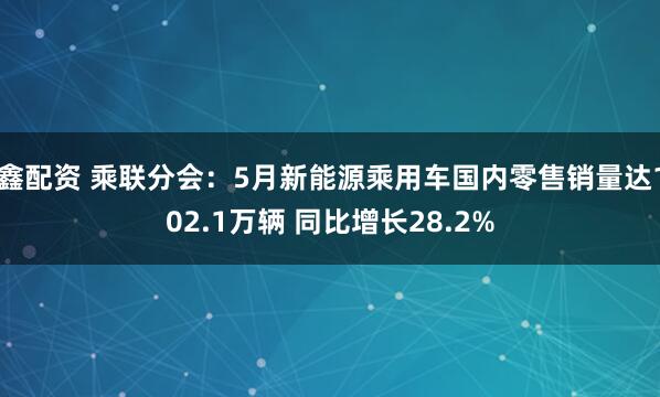 鑫配资 乘联分会：5月新能源乘用车国内零售销量达102.1万辆 同比增长28.2%