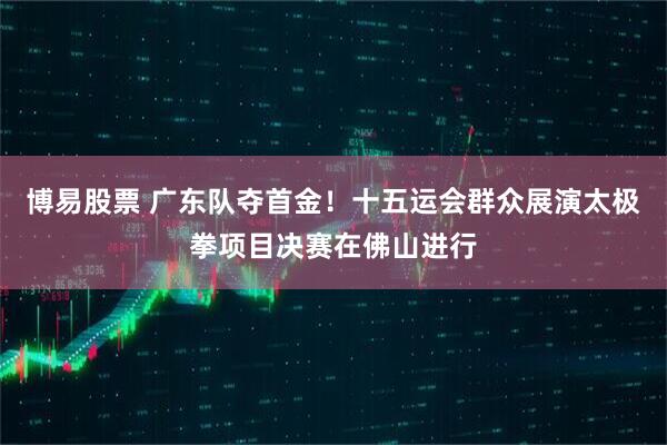博易股票 广东队夺首金！十五运会群众展演太极拳项目决赛在佛山进行