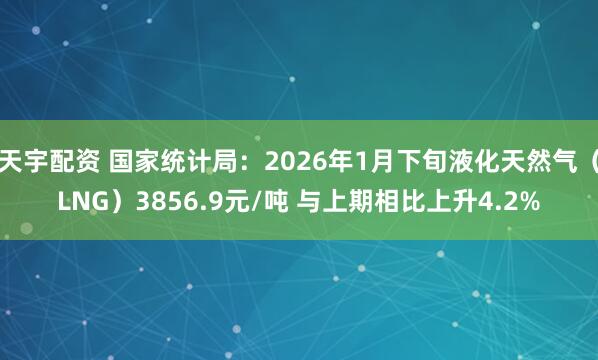 天宇配资 国家统计局：2026年1月下旬液化天然气（LNG）3856.9元/吨 与上期相比上升4.2%